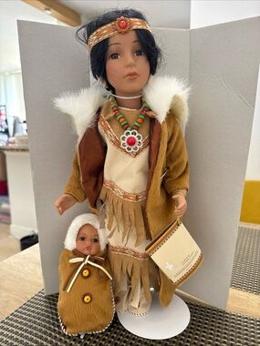 Brown and Cream Native-Inspired Doll Set - Kids Toys